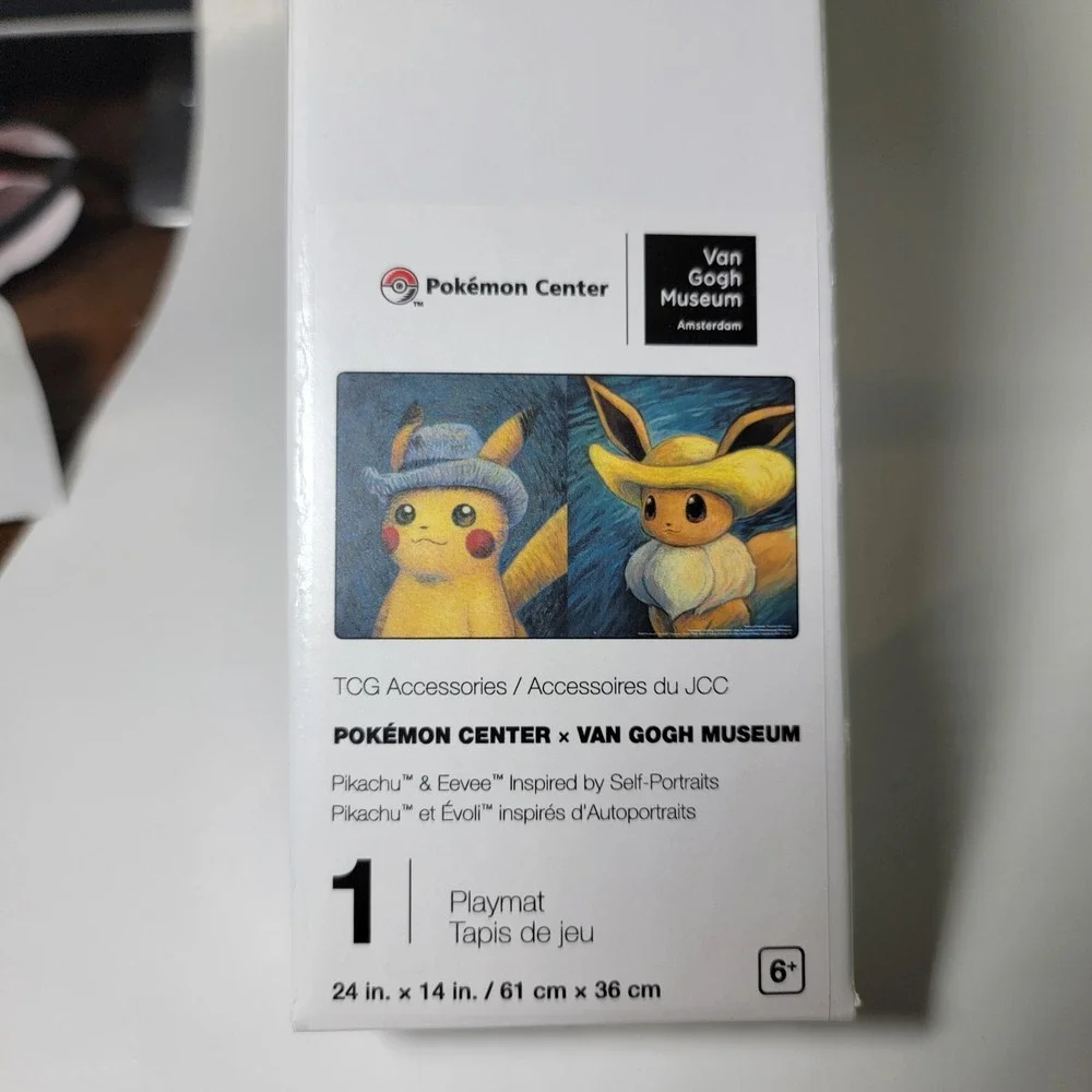 Pikachu & Eevee Self-Portraits Playmat - Pokemon‎ Center x Van Gogh Museum - NEW